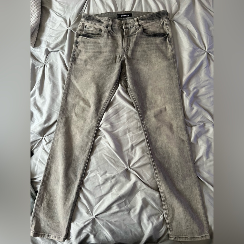 Express Men's Slim Fit Jeans - Gray